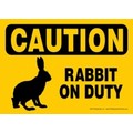 Express Yourself Signs - CAUTION - Rabbit on duty (4/case)<br>Item number: 69134